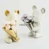 Dekorative Objekte Figuren Moderne Keramik Violent Bear Skulptur Wohnzimmer Dekor Nordic Flower Insert Silation Bouquet Vase Home Decorationvaiduryd