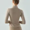Yoga-Bekleidung Damen-Fitness-Sweatshirt Neue Laufsportkleidung für Frauen Slim-Fit-Fitness-Top Langarm Fingerknopf Advanced Sense Trainingskleidung Z6