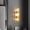 Applique murale LED Art Lustre Lampes suspendues Lumières Chambre Décor Moderne Luxe Cuivre Couloir Étude Simple Fond Décoratif Cristal
