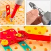 Caixa de ferramentas de criatividade para meninos conjunto de broca elétrica blocos de construção quebra-cabeça brinquedo chave de fenda montessori brinquedos educativos crianças 240110