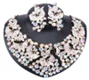 Modna kryształowy motyl naszyjnik Zestawy biżuterii dla kobiet narzeczone kostium ślubny na przyjęcie weselne Jewellery4800914