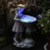 Décorations de jardin Fée Ange Statue Résine Artisanat Aménagement paysager Figurine Sculpture avec lumière LED solaire Livraison directe en plein air