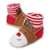 Boots EWODOS Infant Baby Kid's Christmas Socks Cute Stripe Print Deer Pattern Non-Slip Soft Ankle Slippers For Crawling Walking