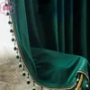 Rideaux pour salon salle à manger chambre vert foncé velours rideau européen léger luxe velours tissu français fenêtre 240110