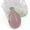 Hänge halsband mode naturliga rosa kristallsten vattendropp för kvinnor flatback 24 36mm grossistpris eleganta diy smycken b3077