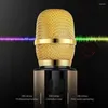 Micrófonos Micrófono inalámbrico Bluetooth Condensador de altavoz dual Micrófono de karaoke portátil para transmisión en vivo de voz
