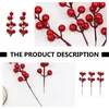 Decorative Flowers 20pcs Reusable Red Berry Stems Christmas Tree Decors Wreath Decorations