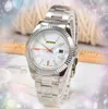 Popular Men's Watch 41mm Quartz Battery Quartz Movement Stainless Steel Clock Second Hand Orange Color Dial Silver Case Green White Dial Wristwatches gifts