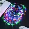 Acessórios de cabelo 10 pçs colorf festa de natal brilhante grinalda coroa de halloween flor headband mulheres meninas led light up hai babydhs217k