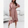 Abito da donna incinte Abito casual con scollo a V a maniche lunghe Abito elegante da donna incinte Abiti sexy 240111