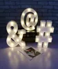 LED Marquee Night Light Indoor Wall Light Up Kid Gift White Plastic Letter Sign Alphabet Lamp Symbol Night Light2290221