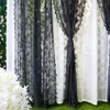 Black Lace Curtain Gaze Drape French Pastoral Nordic Vintage Festival Home Decoration Window Screen Black Gace Tyg 240110