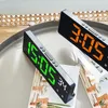 Commande vocale réveil numérique température double alarme Snooze horloge de table de bureau Mode nuit 12/24 H horloge LED montre horloge de bureau 240110