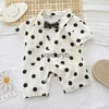 Mädchen Kleider Sommer Baby Junge Strampler Mädchen Kleid Schwester Jüngerer Bruder Zwillinge Kleidung Kleinkind Neugeborene Säugling Kurzarm Dot Overalls Outfitsvaiduryb1