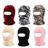 Balaclava angustiado malha rosto cheio máscara de esqui adequado para homens mulheres gorros chapéus crânios camuflagem inverno quente chapéus à prova de vento 240110