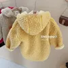 Jackets Autumn Winter Pink Jacket Faux Fur Teddy Bear Long Coat Wool Children 2024 Lamb Little Girls Childrens Boutique Clothing