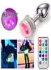 Télécommande Butt Plug LED Glow Base Anal Sex Toys Pour Hommes Gay Cul Lisse Anal Plugs Métal Prostate Masseur Intime Marchandises Y2017572244