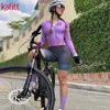 Sets Cafitet Pro Team Jersey New Women's Triathlon Cycling Jersey Leotard Professional Cycling Uniform Longsleeved Overall Suit