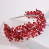 5 Farben handgemachte Hochzeit Braut Luxus rot blau Strass Tiaras und Kronen Braut Stirnband Kostüm Haarschmuck für Frauen 240110