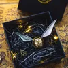 عرض الإبداع الذهب الذهب Snitch Series Ring Box اقتراح الغموض الفاخرة المجوهرات المعدنية تخزين مربع العلبة خواتم الزفاف أجنحة لطيف فتاة