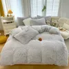 Housse de couette en peluche chaude d'hiver rose romantique princesse vison velours moelleux flanelle housse de couette ensemble de literie de luxe King Size 240111