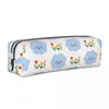 Creative No Rain Flowers Cute Illustration Pencil Case Floral Quotes Box Pen Kids Capacity Bag School Supplies