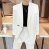Abiti da uomo Alla moda Risvolto Blazer a un bottone Uomo Streetwear Moda Patchwork Casual 2024 Coreano Bel vestito Giacca Cappotti