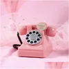 Dekoratif Nesneler Figürinler Retro Telefon Piggy Bank Plastik Yaratıcı Hediye Çocuklar İçin Evde Oturma Odası Şarap Dolabı Süsleri Cra Dhal9