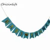 Whole-Chicinlife 1set rosa lago azul Baby Shower Banner Garland niños suministros de fiesta de cumpleaños Baby Shower decoración papel Bann221G