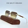 Sunglasses 2024 Oculos Fashion For Men Rimless Women Trending Square Glasses Luxury Sun Lentes Vintage Gafas Lunette