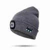 Kettingen Winter Gebreide Muts Met Lichte Oortelefoon Bluetooth Led Licht Lichtgevende Outdoor Bergbeklimmen Handenvrij Muziek Hoofdtelefoon Hoed