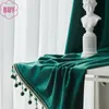 Rideaux pour salon salle à manger chambre vert foncé velours rideau européen léger luxe velours tissu français fenêtre 240110