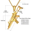 Germany Style Gun Pendant Necklace Hip Hop Men Jewelry Golden Color 14k Yellow Gold Schmuck G36K Maxi Statement Necklaces