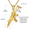 Niemcy w stylu pistolet Naszyjnik Hip Hop Men Jewelry Golden Kolor 14K żółte złoto Schmuck G36k Maxi Oświadczenie