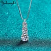 Pendants 1.8CT Moissanite Pendant for Women Men Sparkling Diamond Necklace 3 Stones Real Solid Silver 925 Jewellery Luxury Quality GRA