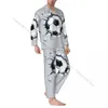 Pijamas masculinos conjuntos de pijama bola de futebol quebrando parede manga longa lazer outwear outono inverno loungewear