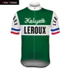 2019 Vida Tierra Cycling Jersey Green Retro Pro Team Racing Leroux 자전거 의류 Ciclismo Classic 통기성 야외 스포츠 302I