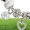 925 Sterling Silver Plated Charms Heart Pendants Diy Armband för Charm 3mm Chain Armband Gift Jewelry5656533