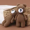 Other Arts and Crafts Handmade Crochet Sleep Bear Stuffed Animal Knit Soft Toy Sweet Gift for Boys and Girls Present for Birthday 5 Inch YQ240111