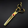 Professionelle 6 '' Upscale Schere Gold Damaskus Haarschere Schneiden Friseur Werkzeuge Haarschnitt Effilierschere Friseur 240110