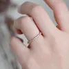 Halsband Kuololit Solid 585 Rose Gold Sterling Sier 5A Zircon Gemstone Rings for Women Handmade Half Size Band Wedding Party Gifts