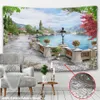 Beautiful Ancient Architecture Print Wall Hippie Tapestry Polyester Fabric Home Decor Wall Rug Carpets Hanging Big Couch Blanket 240110