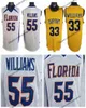 Vintage Beyaz Çikolata Jason Williams 55 Kolej Basketbol Formaları 33 DuPont Lisesi Dikişli Gömlekler Sarı Erkek SXXL2650357