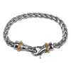6 mm de espesor de acero inoxidable cadena de trigo diseñador pulsera hombres accesorios de joyería de moda pareja chapado en oro pulseras joyería de moda de lujo