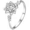 Cluster Rings Imitation Moissanite Ring 2 hjärtan och pilarna Midsummer Night's Dream Diamond Wedding