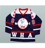 Real 001 real bordado completo 9 Boriz Bobby Hull WHA All Star Hockey Jersey ou personalizado qualquer nome ou número Jersey5614395