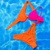 Women's Swimwear 2Pcs/Set Attractive Sexy Split Type Bra Panties Bikini Set Female Bathing Suit Skinny Wading