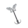 10 pièces G23 papillon lèvre Stud Labret Piercing bijoux 16G cristal Zircon Cartilage boucle d'oreille Tragus Monroe 240110