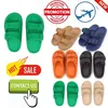 Designer Casual Platform Slides tofflor Män Kvinna Lätt Vikt slitstarka anti Slip Breattable Leather Rubber Soft Sules Sandaler Flat Summer Beach Slipper