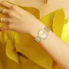 WWOOR Luxury Brand Dress Orologio da donna in oro Elegante diamante Piccoli orologi da polso al quarzo per donna Orologio in maglia di acciaio zegarek damski 240110